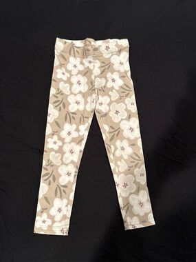 Carter’s Beige Floral Kids Leggings - Neutral Blossom Print
